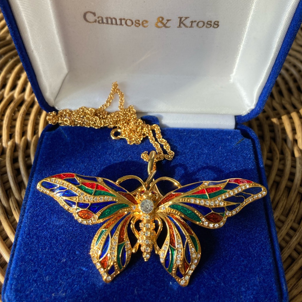 Camrose & Kross Jacqueline Kennedy Butterfly Pendant Necklace Ena